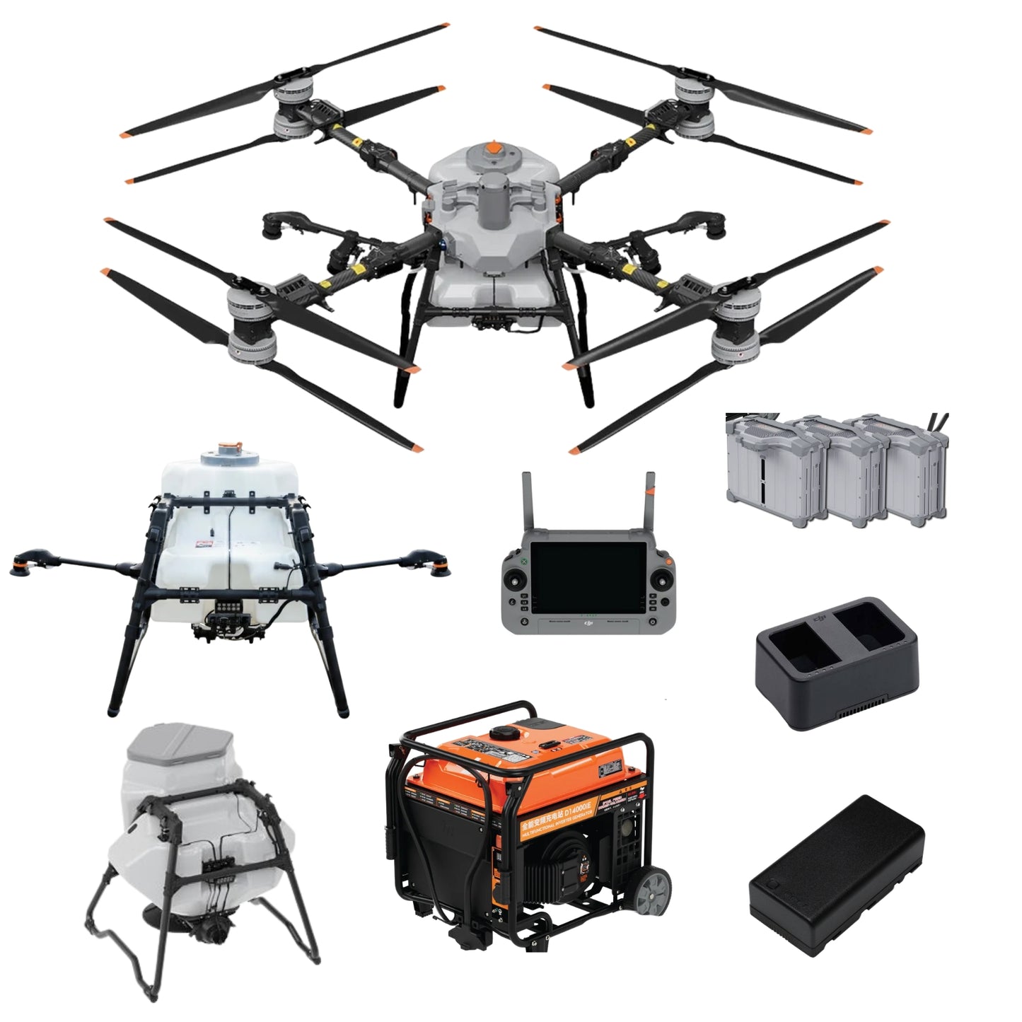 DJI Agras T100 + 3 x Batteries + Spreader + Generator + Adaptor + Remote Battery